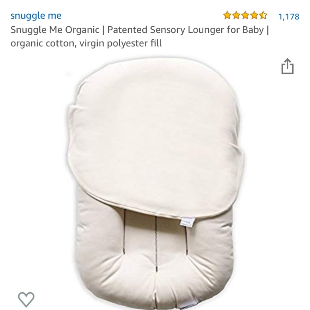 Organic snuggle me co sleeper baby pillow